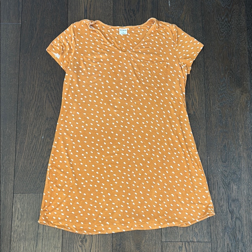 Soma Short Sleeve Pajama Tee with White Dots